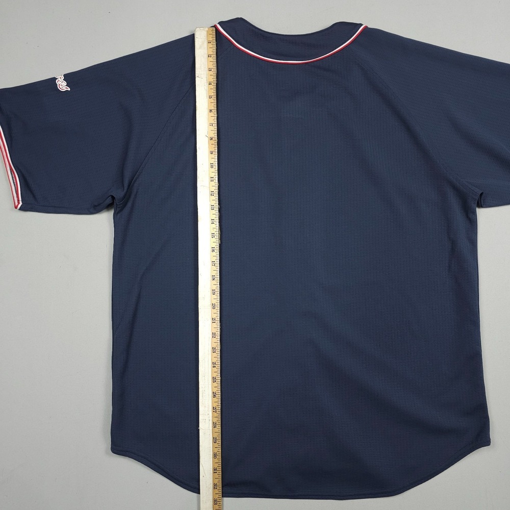 MLB Atlanta Braves Navy Blue Red Trim Baseball Jersey - Picture 12 of 14